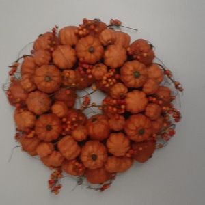 Vintage holiday Pumpkin wreath.